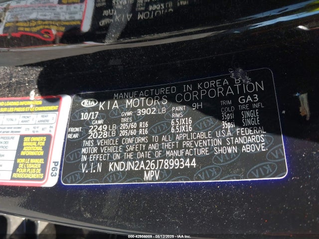 KIA g 2018 KNDJN2A26J7899344 Image 9