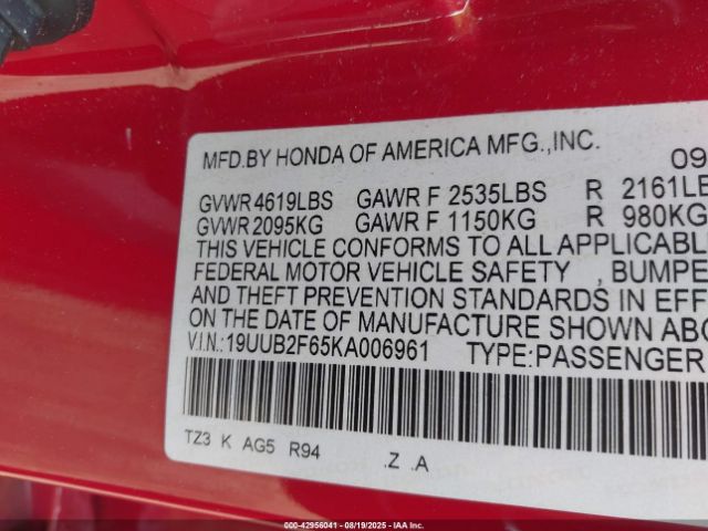 2019 ACURA TLX 19UUB2F65KA006961 Photo 8