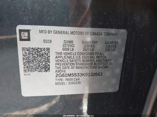 2019 CADILLAC XTS 2G61M5S33K9132663 Photo 8