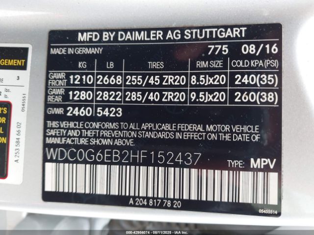 2017 MERCEDES-BENZ AMG GLC 43 WDC0G6EB2HF152437 Photo 8