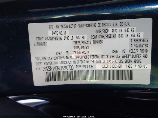 3MZBN1V39JM210790 Mazda py