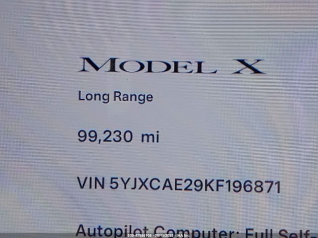2019 TESLA MODEL X 5YJXCAE29KF196871 Photo 6