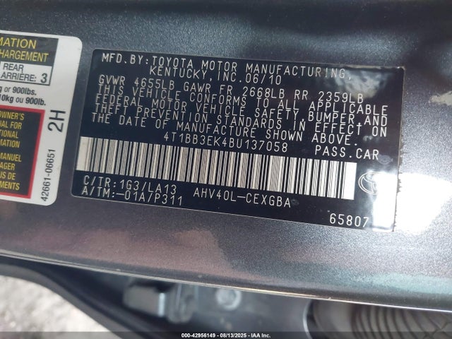Продажа на аукционе авто 2011 Toyota Camry Hybrid, vin: 4T1BB3EK4BU137058, номер лота: 42956149