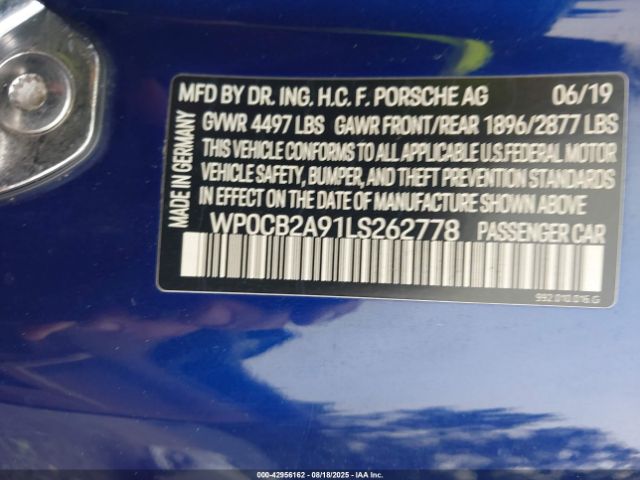 2020 PORSCHE 911 WP0CB2A91LS262778 Photo 8