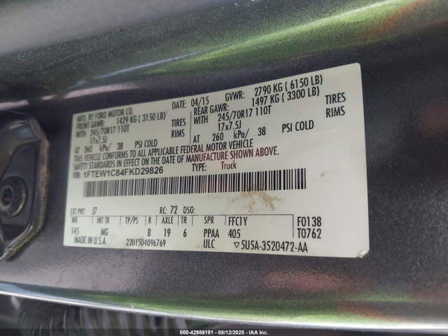 Ford 2015 2015 1FTEW1C84FKD29826 Image 9