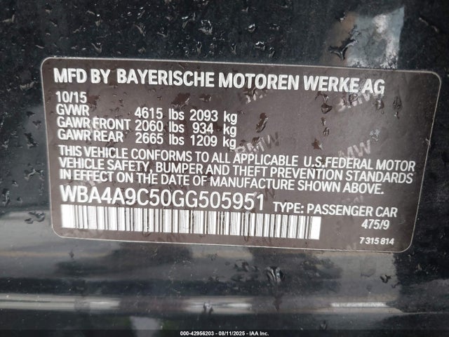 WBA4A9C50GG505951 BMW 428i