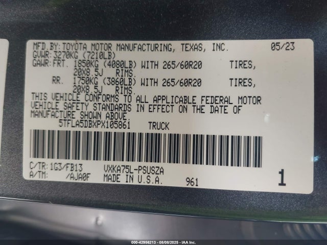 Toyota v35a-fts 2023 5TFLA5DBXPX105861 Image 9