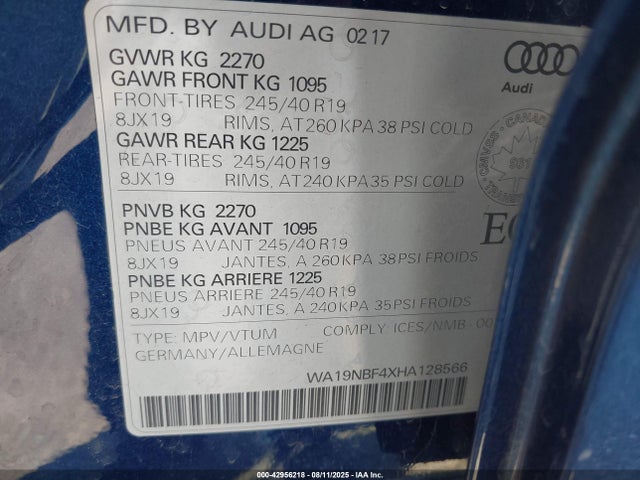 WA19NBF4XHA128566 Audi A4 ALLROAD