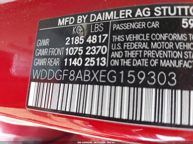 WDDGF8ABXEG159303 Mercedes-Benz C-Class