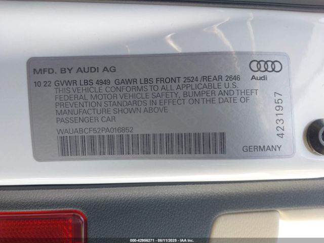 2023 AUDI A5 SPORTBACK WAUABCF52PA016852 Photo 8