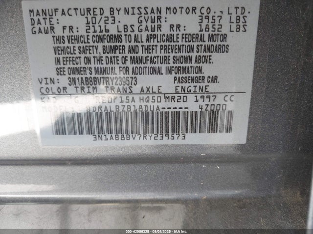 3N1AB8BV7RY239573 Nissan Sentra