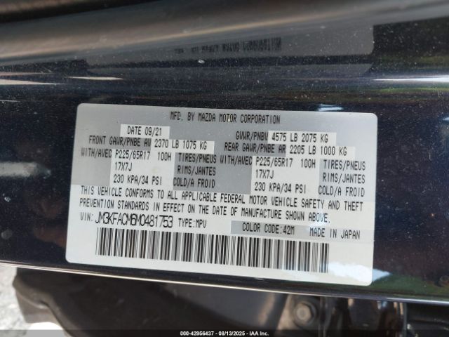 2021 MAZDA CX-5 JM3KFACM6M0481753 Photo 8