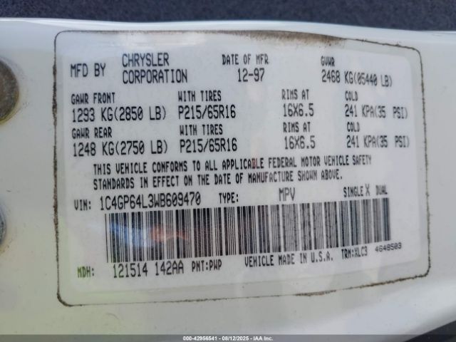 1998 CHRYSLER TOWN & COUNTRY 1C4GP64L3WB609470 Photo 8