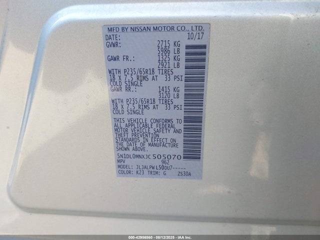 5N1DL0MNXJC505070 Infiniti 2018