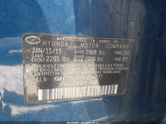 Hyundai dohc gdi nu 2016 KMHD35LH9GU254277 Image 9