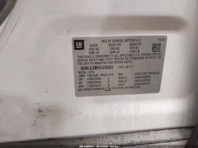 Chevrolet LUV 2015 3GNCJLSB6FL245883 Image 9