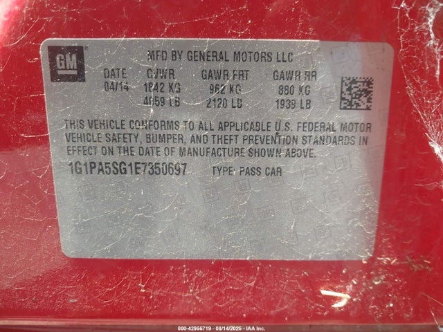 1G1PA5SG1E7350697 Chevrolet lwe