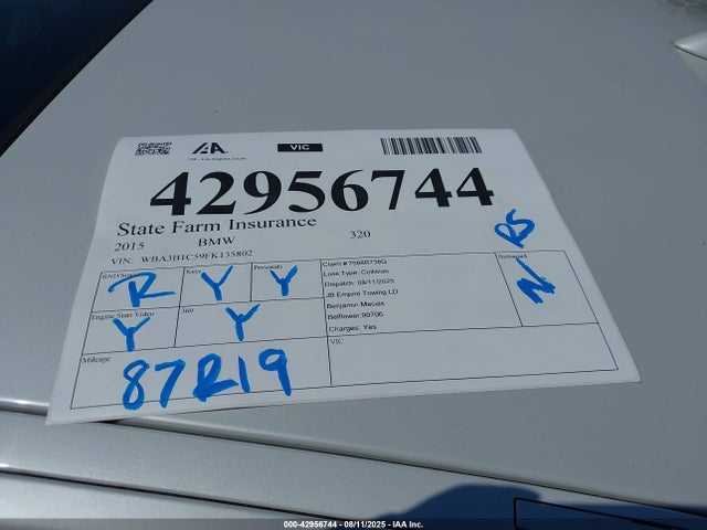 WBA3B1C59FK135802 BMW 320i