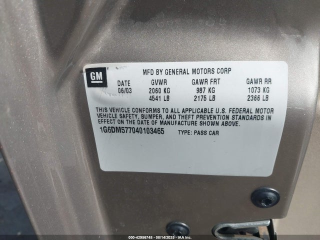 2004 CADILLAC CTS 1G6DM577040103465 Photo 8