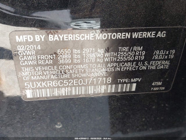 5UXKR6C52E0J71718 BMW 2014
