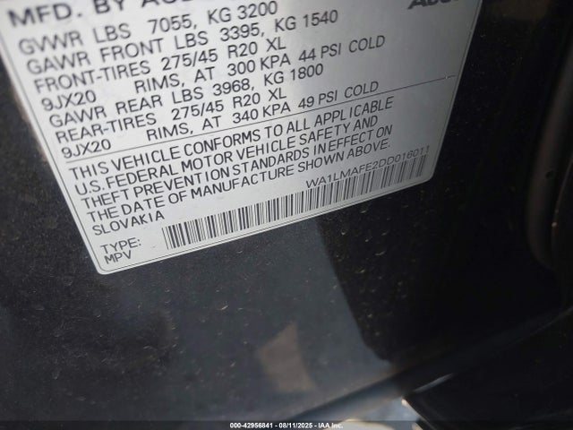 2013 AUDI Q7 WA1LMAFE2DD016011 Photo 8