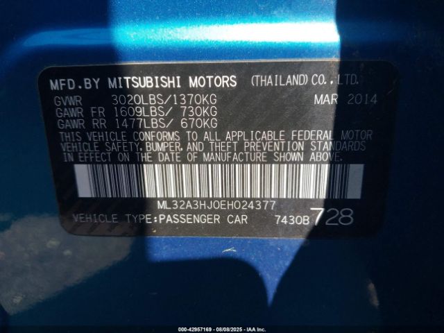 2014 MITSUBISHI MIRAGE ML32A3HJ0EH024377 Photo 8