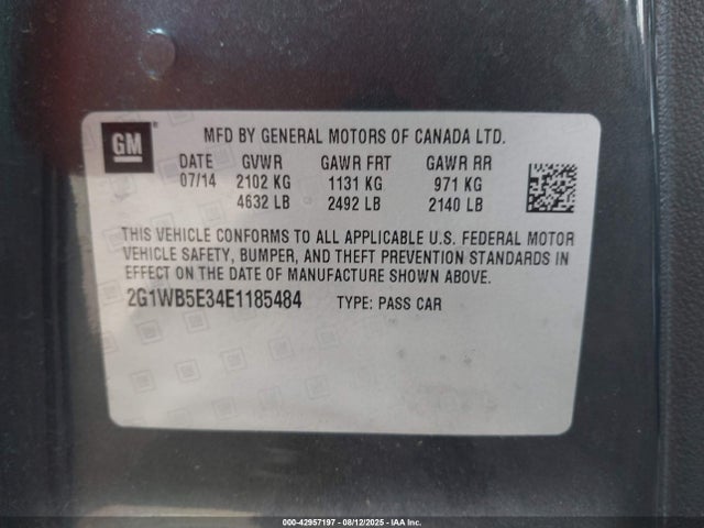 2G1WB5E34E1185484 Chevrolet lfx