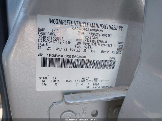 Ford 2014 2014 1FD8W3H6XEEA95930 Image 8