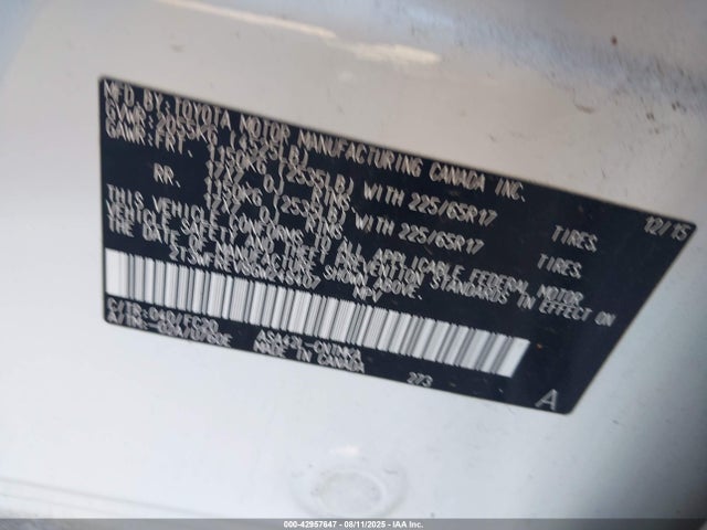 Toyota 2ar-fe 2016 2T3WFREV8GW248407 Image 9