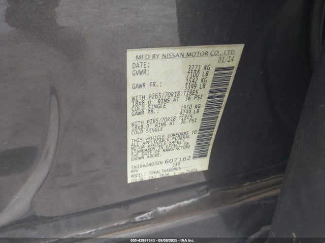 5N1BA0ND3EN607162 Nissan Armada