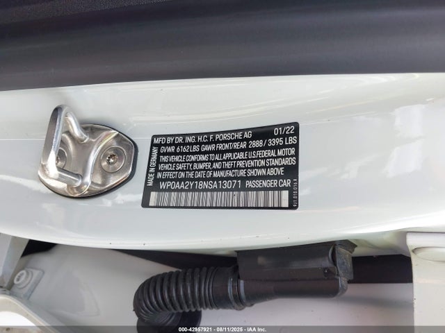 2022 PORSCHE TAYCAN WP0AA2Y18NSA13071 Photo 8