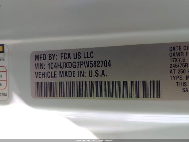 1C4HJXDG7PW582704 Jeep Wrangler