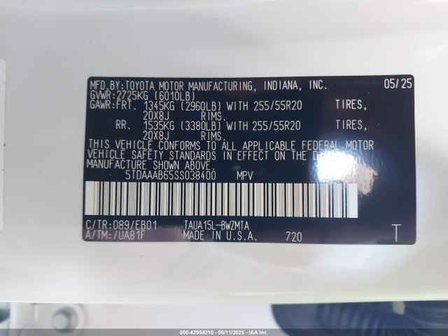 Lexus t24a-fts 2025 5TDAAAB65SS038400 Image 9