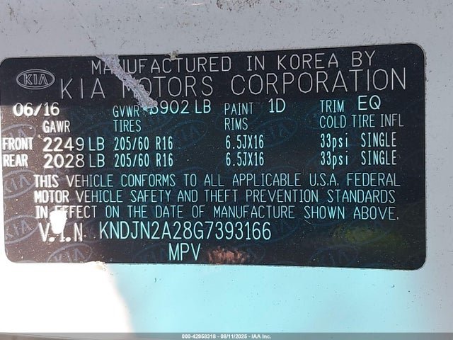 KIA gdi gamma 2016 KNDJN2A28G7393166 Image 9