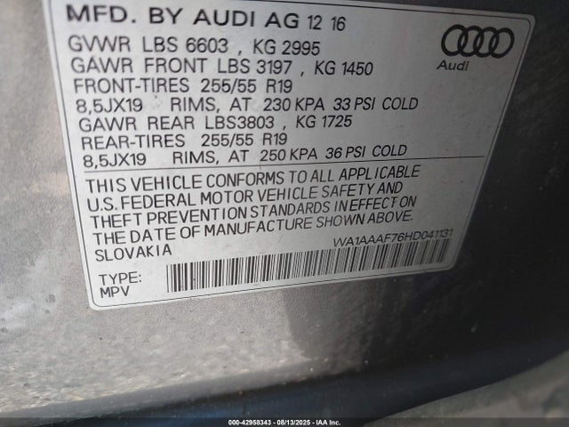 2017 AUDI Q7 WA1AAAF76HD041131 Photo 8