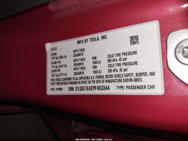 2023 TESLA MODEL 3 5YJ3E1EA2PF453344 Photo 8