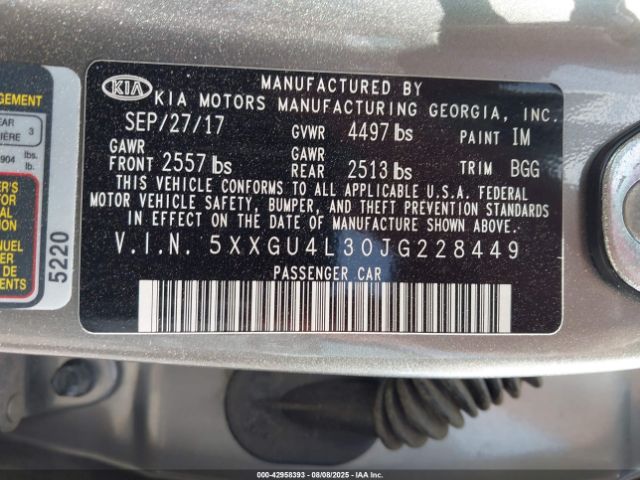 2018 KIA OPTIMA 5XXGU4L30JG228449 Photo 8