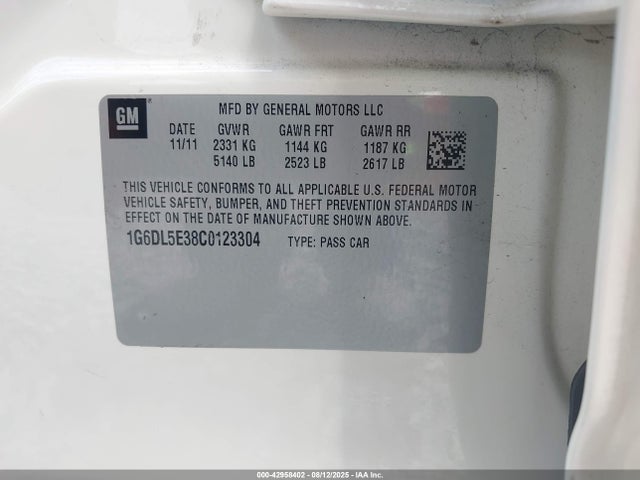 2012 CADILLAC CTS 1G6DL5E38C0123304 Photo 8