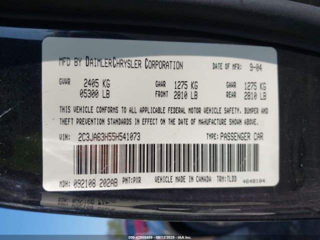 2005 CHRYSLER 300C 2C3JA63H55H541073 Photo 8