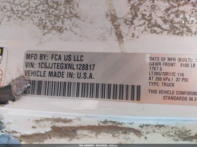 2022 JEEP GLADIATOR 1C6JJTEGXNL128817 Photo 8