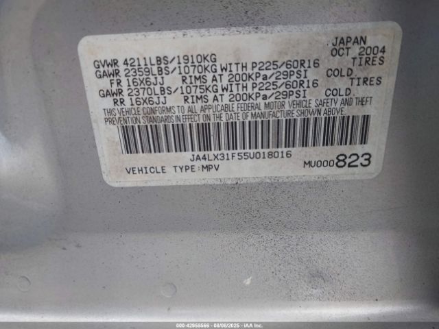 2005 MITSUBISHI OUTLANDER JA4LX31F55U018016 Photo 8