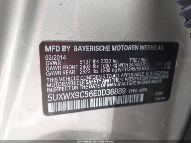 5UXWX9C56E0D36889 BMW 2014