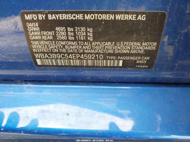 BMW 335i 2014 WBA3B9C54EP459210 Image 9
