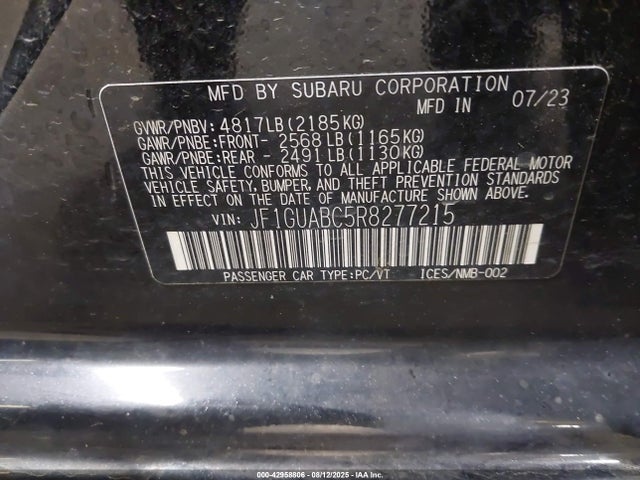 JF1GUABC5R8277215 Subaru na