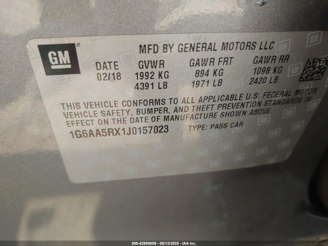 2018 CADILLAC ATS 1G6AA5RX1J0157023 Photo 8