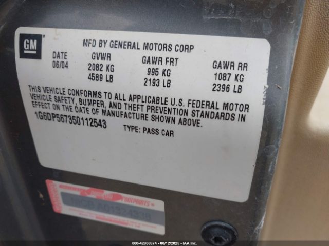 2005 CADILLAC CTS 1G6DP567350112543 Photo 8