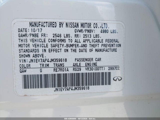 JN1EV7AP4JM359618 Infiniti 2018