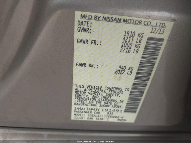 Nissan 2014 2014 1N4AL3AP4EC191491 Image 9