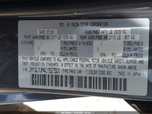 JM1GL1UM4L1527501 Mazda py cylinder deactivation