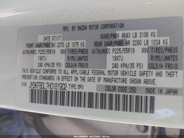 Mazda py 2017 JM3KFBDL7H0181902 Image 9
